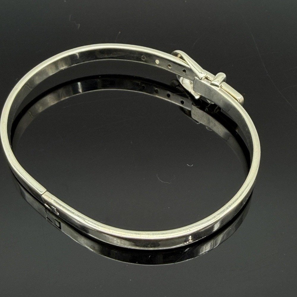 VTG Taxco Mexico Sterling Silver Hinged Belt Buckle Bangle Bracelet Adjustable - Picture 3 of 9